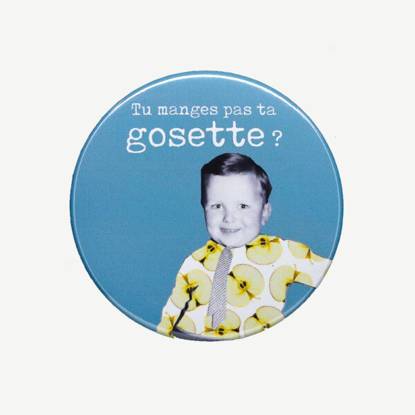 Badge stylé vintage pour vêtements, Red Orb Créations, fabriqué en Belgique
