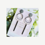 Boucles d'oreille Odélia argentées et noires, Little Things Créations