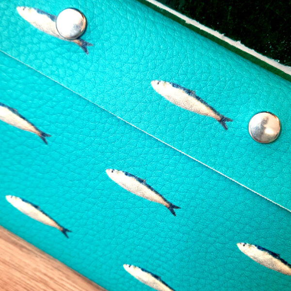 Trousse Ecke petit modèle, sardines, bleue